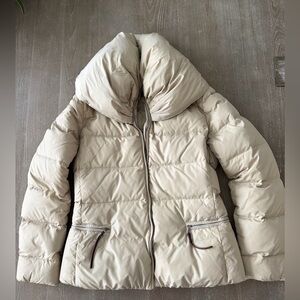 SEVENTY Venezia Short Cream Authentic Down Puffer Jacket - Small/46